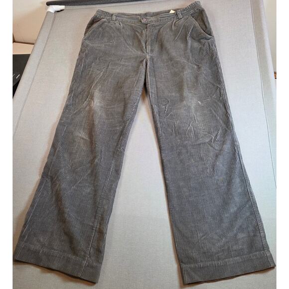 Vintage 1980s LL Bean Corduroy Pants Gray 38x30 Made in Hong Kong - Picture 1 of 13